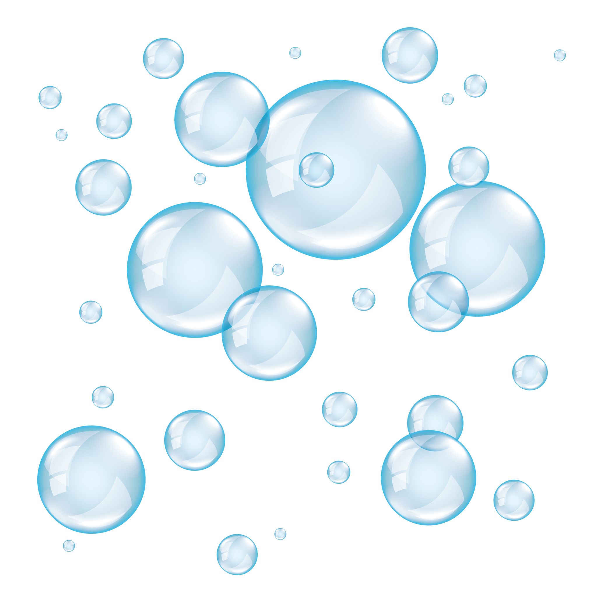 22075706 - transparent soap bubbles on white background photo realistic ...